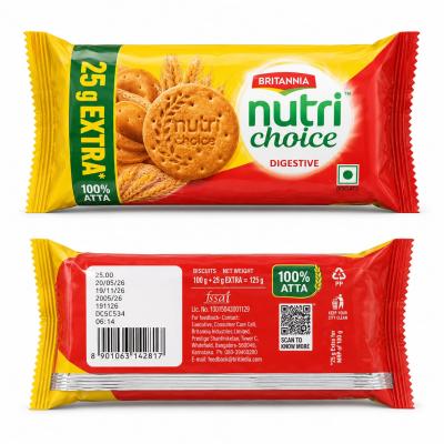 BRITANIA NUTRICHOICE DIGESTIVE BISCUITS HEALTHY - 125g